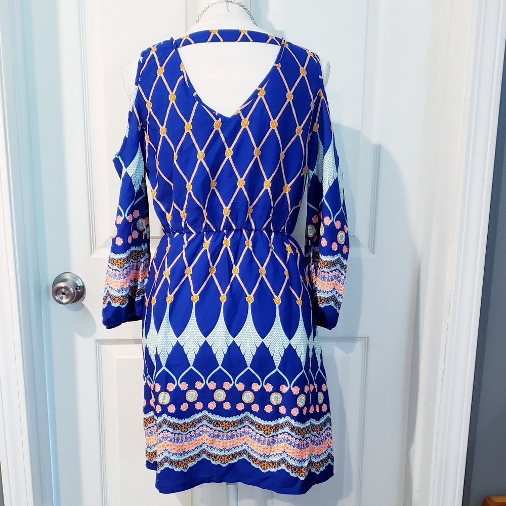 NWT PINK OWL Cold Shoulder Cutout Back Dress - Picture 2 of 4